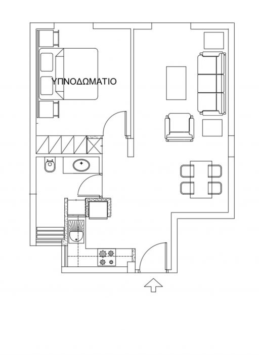 One bedroom Apartment Layout